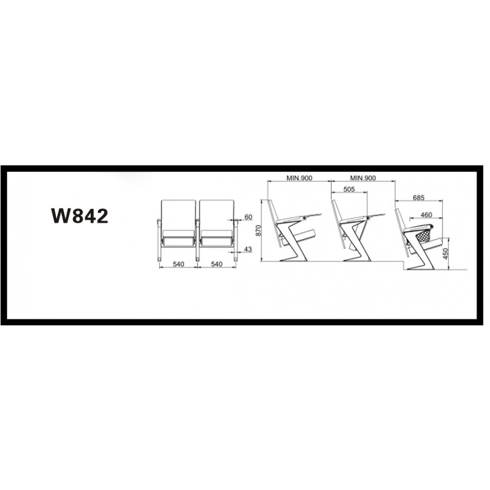 כיסא אודיטוריום דגם W842