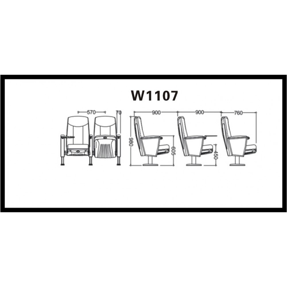 כיסא אודיטוריום דגם W1107